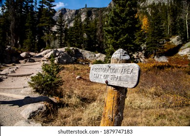 Trail Sign In Rocky Mountain National Park