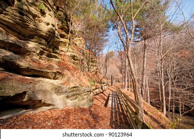 Trail In Starved Rock State Park In Late Fall