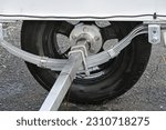 Trailer axel wheel and springs with tyre