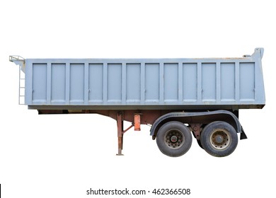 Trailer For Dump Truck Isolated On White Background