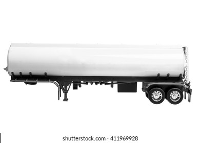 Trailer Fuel Tank Isolated On White Background With Clipping Path