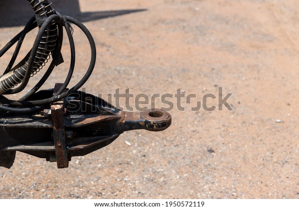Trailer hitch or towbar on the car. image for\
objects, transportation\
concept.