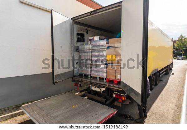 Trailer is opened to deliver\
goods