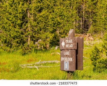 Trailhead Of The Yellowstone Lake Overlook Trail At Wyoming