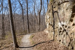 Trails And Bluffs On The Indian Creek Nature Trail.  Giant City State Park, Makanda, Illinois.