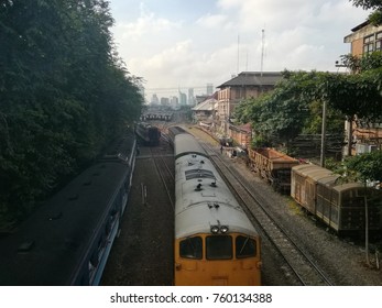 the train arrives at the station