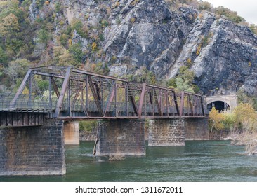 Train Bridge Over River