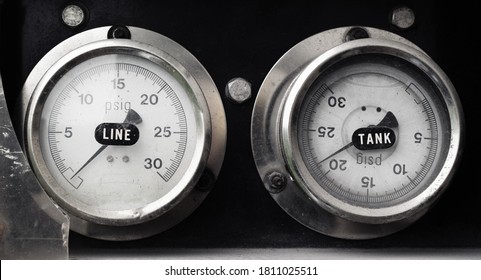 Train car gauges for tank and line pressure - Shutterstock ID 1811025511