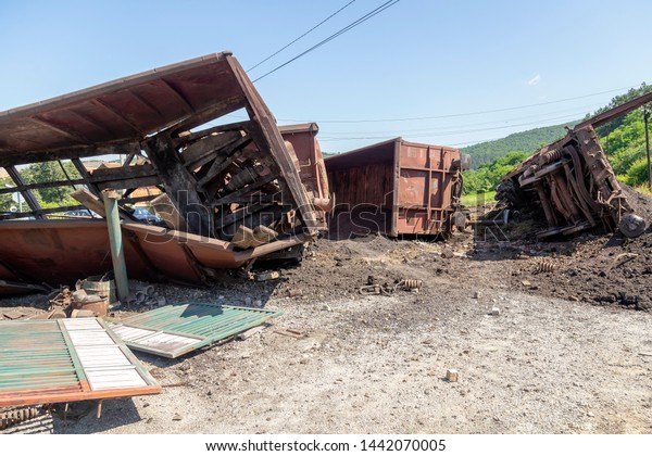 Train crash\
accident. Cargo damaged in freight train derailment. Mechanical\
problems and track conditions are to blame for a train derailment.\
Abstract: Transportation Safety\
