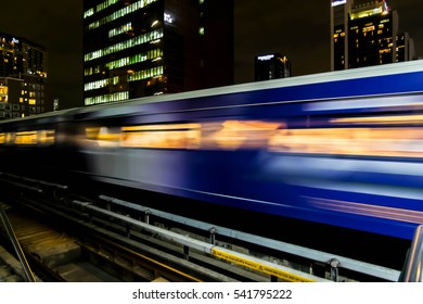 train dashes through the night