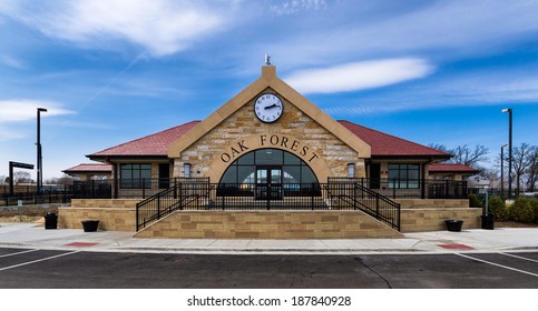 Train depot in suburban Oak Forest, Illinois