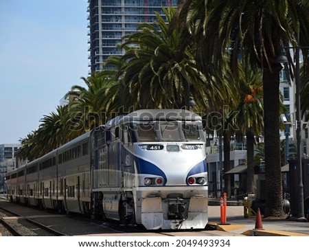 Train in Downtown San Diego, California