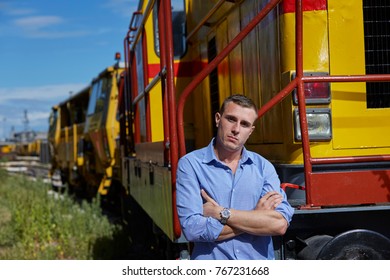 The Train Driver Next To The Locomotive