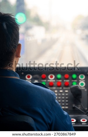 Train Driver Operating Control Panel from the Cab View