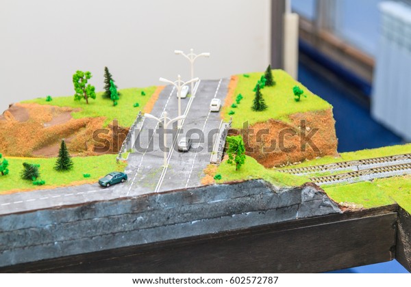 Train hobby model on\
the model railway 