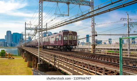 Train Leaving Osaka, Japan