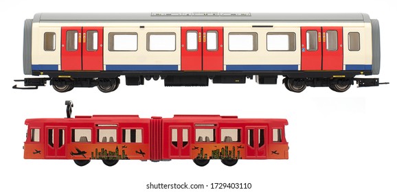 The Train Model On White Background . Isolated Train Model . First Class Train . High Speed Train 