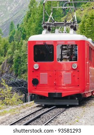 Train at mountain railway station in Mer de Glace France - Shutterstock ID 93581293