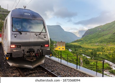 Train In The Mountains Of Norway