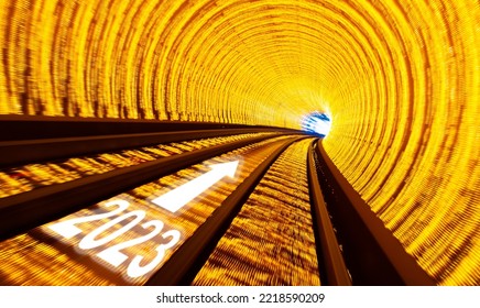 Train Moving Fast From 2023 In Tunnel