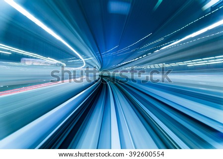 Train moving in Tunnel