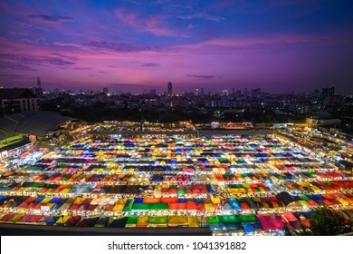 Train Night Market At Bangkok, Thailand