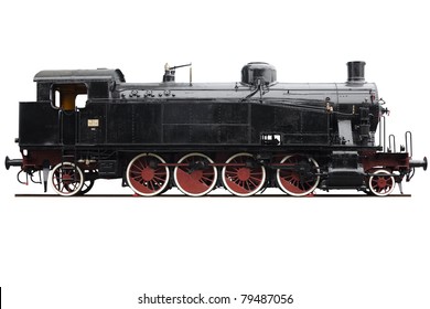 Train, old locomotive isolated on white, clipping path included - Powered by Shutterstock