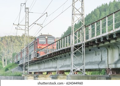 Train on bridge