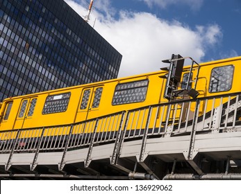 train on a bridge in berlin