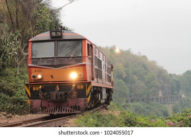 train on the burma railway - Shutterstock ID 1024055017