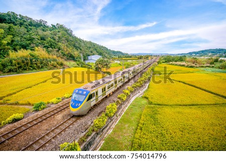 Similar – Image, Stock Photo railway crossing the countryside