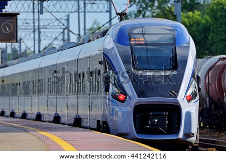 The train on the platform. Poland