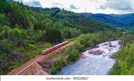 Train Oslo - Bergen In Mountains. Norway.