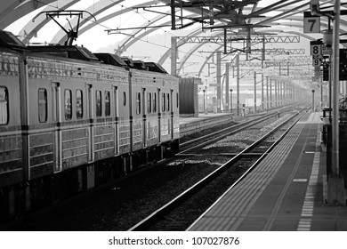 Train Passing By The Don-Shan Train Station, Yi-Lan, Taiwan