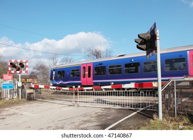 A train passing a level crossing