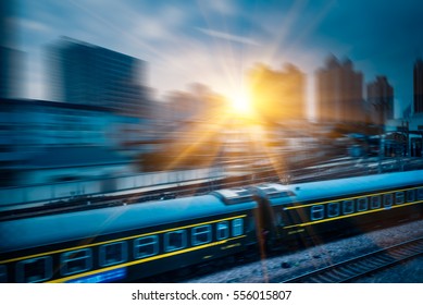 Train At Railroad Station In Beijing,China.