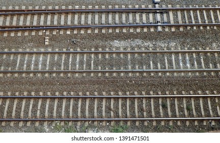 Train rails - top view