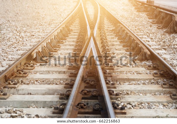 Train railway\
railroad track for junction\
