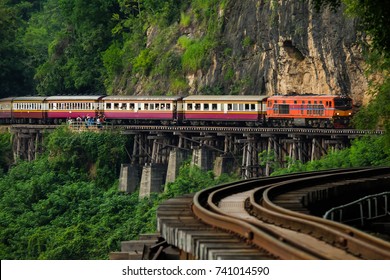 Train Rides On Burma Railway In Kanchanaburi Province