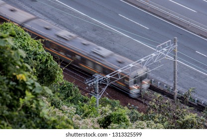 Train and road
