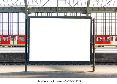 Train Station Billboard Poster Blank White Isolated Template Urban City Environment - Powered by Shutterstock