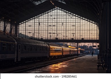 Train station in Budapest, Hungary