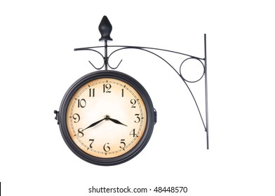 Train Station Clock isolated on white, studio shot - Powered by Shutterstock