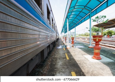 Train at the station platform.