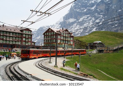 Train Station In The Swiss Alps