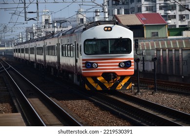 The train stops at the platform