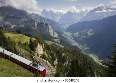 Train In Swiss Alps