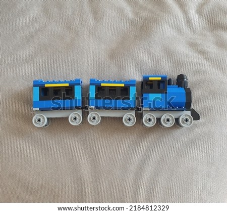 train toy made with plastic bricks