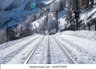 Train Track At Mont Blanc Chamonix France