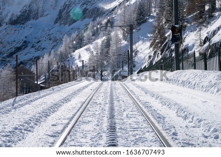 Train track at Mont Blanc Chamonix France